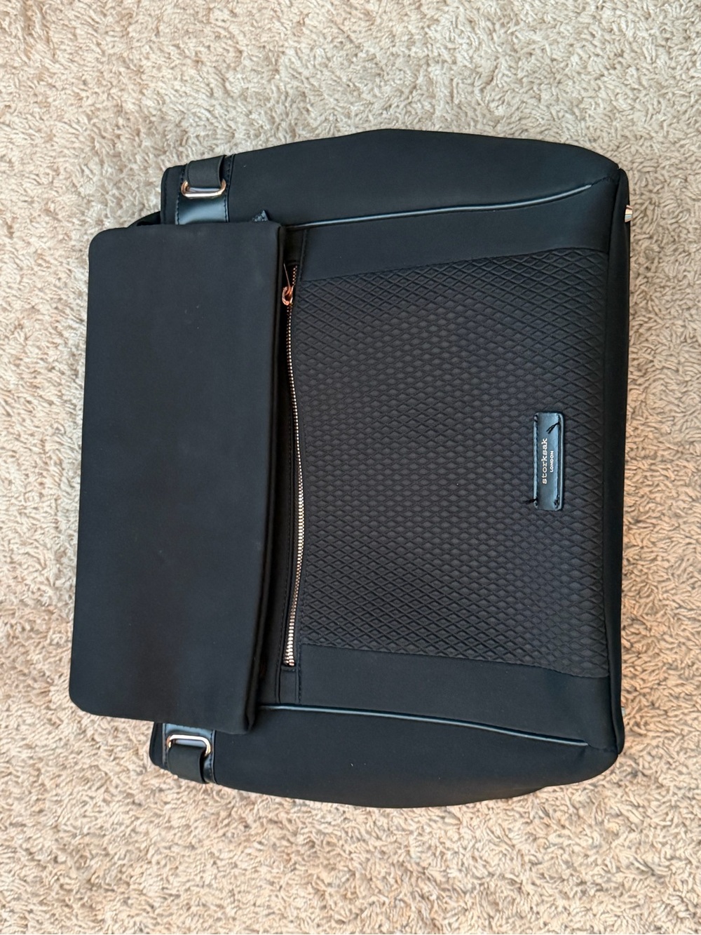 Storksak Black Textured Diaper Bag